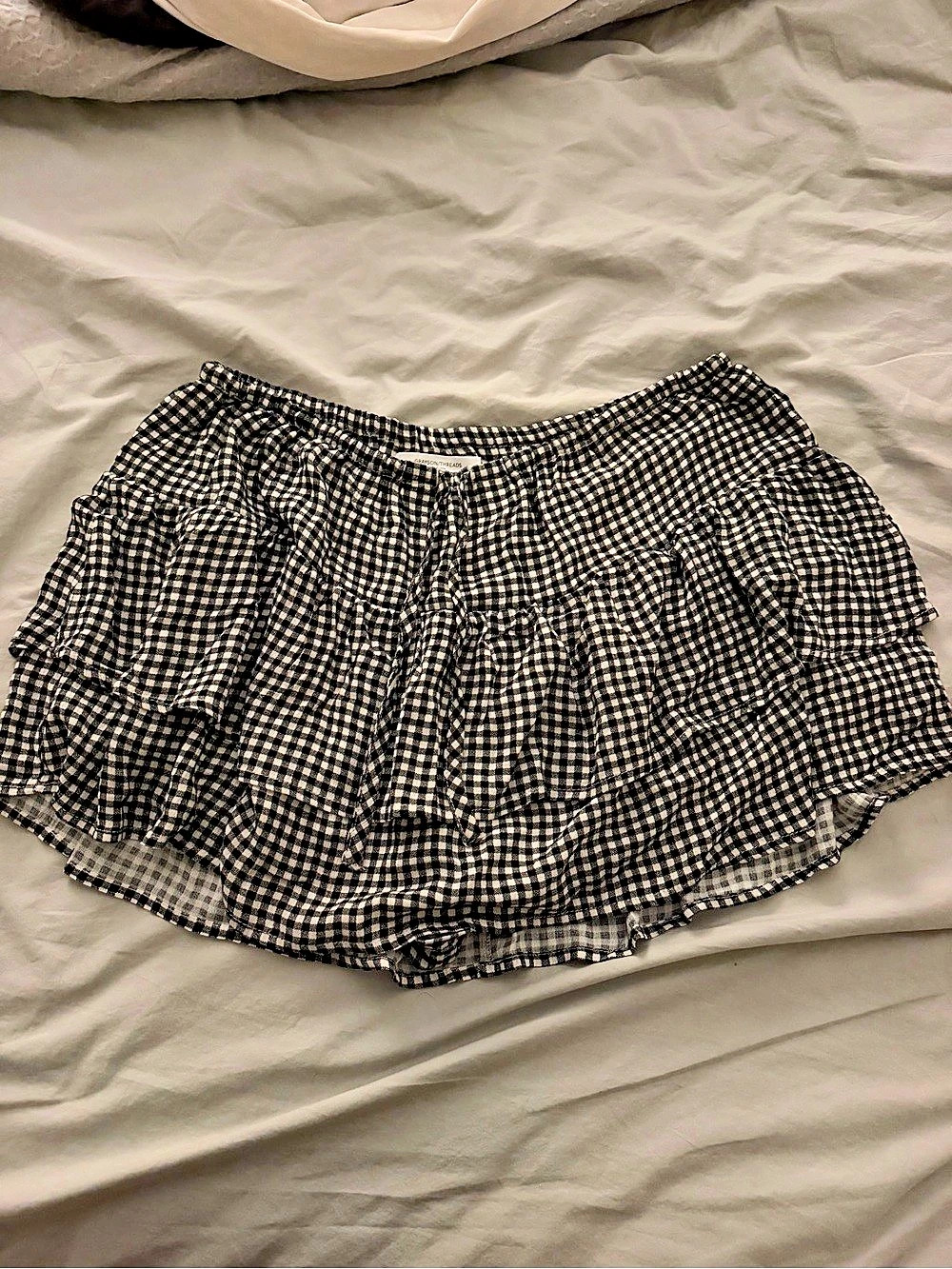 GRAYSON THREADS Gingham A-Line Skort Black & White Large